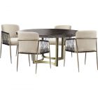 Caracole Modern Artisan Remix Cerused Dining Table Set with 56" Top