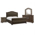 Magnussen Durango Sleigh Upholstered Bedroom Set in Willadeene Brown