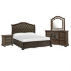 Magnussen Durango Sleigh Storage Bedroom Set with Upholstered Headboard