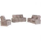 Parker Living Equinox Mushroom Power Reclining Sofa Set with Drop Down Table