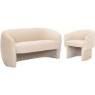 Nuevo Furniture Clementine Double Seat Sofa Set in Almond