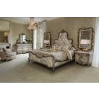 Aico Michael Amini Platine de Royale Panel Bedroom Set in Antique Platinum, Queen