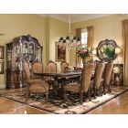 Aico Michael Amini Windsor Court Rectangular Dining Set in Vintage Fruitwood