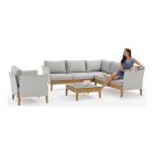 Couture Jardin Welcome Sofa Set/Lounger, Teak/Eden