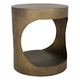 Noir Amboss Coffee Table Black Metal Aged Brass Finish