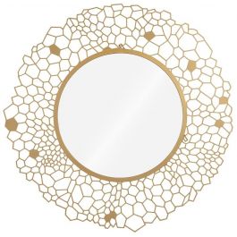 Phillips Collection Round Honeycomb Mirror, Brass