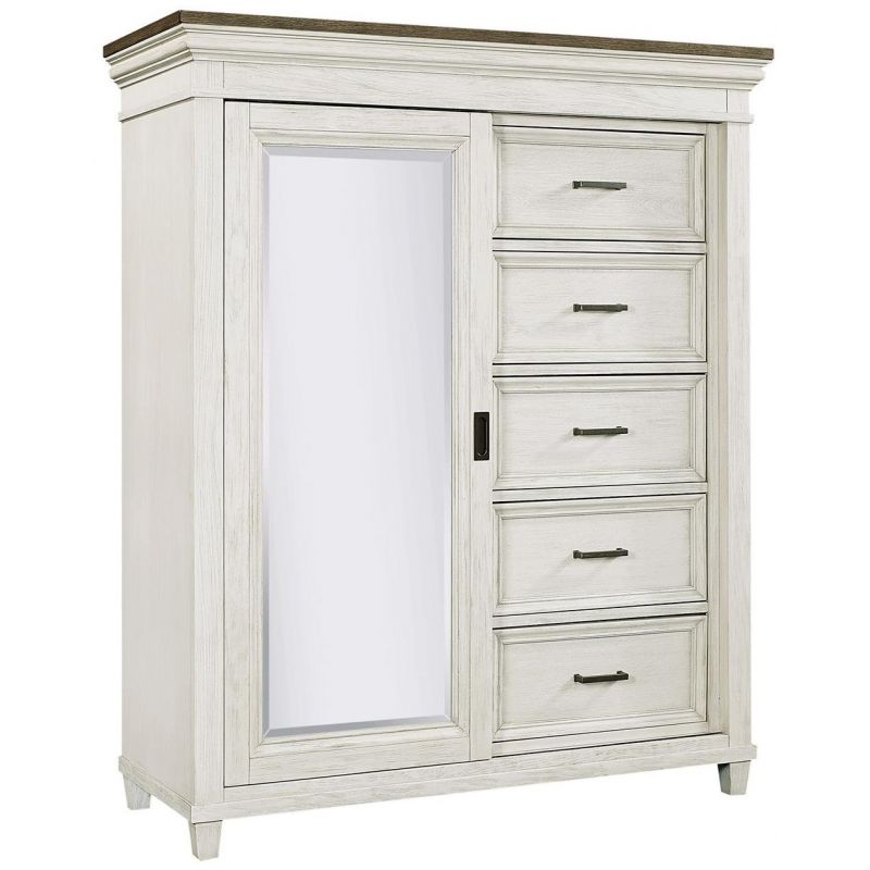 Aspenhome Caraway Sliding Door Chest - Aged Ivory | Unlimited Furniture