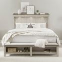 Liberty Furniture Ivy Hollow Queen Mantle Storage Bed in Weathered Linen