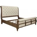 Liberty Furniture Americana Farmhouse King Sleigh Bed in Dusty Taupe and Black