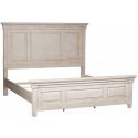 Liberty Furniture Heartland King Panel Bed in Antique White with Tobacco Tops