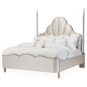 AICO Michael Amini Malibu Crest Cal King Scalloped Poster Bed - Chardonnay