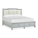 Magnussen Glenbrook Panel Storage Bed with Upholstered Headboard, Queen