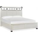 Magnussen Harper Springs King Panel Bed with Metal and Wood Headboard in Silo White