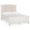 Magnussen Willowbrook California King Panel Bed with Upholstered Headboard in Egg Shell White