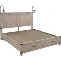 Aspenhome Foundry Queen Panel Storage Bed - Weathered Stone