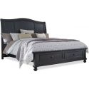 Aspenhome Oxford Queen Sleigh Storage Bed - Rubbed Black