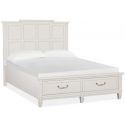 Magnussen Willowbrook California King Panel Storage Bed in Egg Shell White