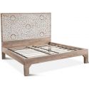 Home Trends & Designs Tangiers Carved King Bed in Natural White