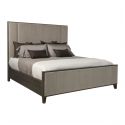 Bernhardt Furniture Linea Upholstered Panel Bed California King in Cerused Charcoal