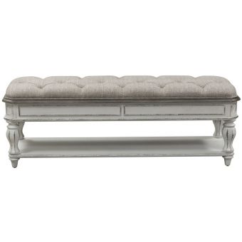 Liberty Furniture Magnolia Manor Bed Bench in Antique White