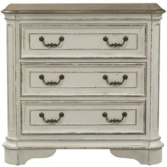 Liberty Furniture Magnolia Manor Bedside Chest in Antique White