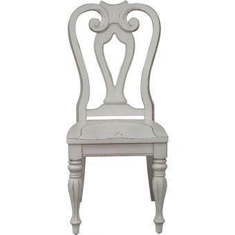 Liberty Furniture Magnolia Manor Splat Back Side Chair in Antique White - Set of 2