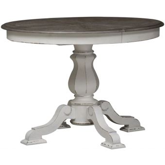 Liberty Furniture Magnolia Manor Pedestal Dining Table in Antique White