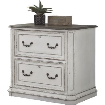 Liberty Furniture Magnolia Manor Jr Executive Media Lateral File in Antique White