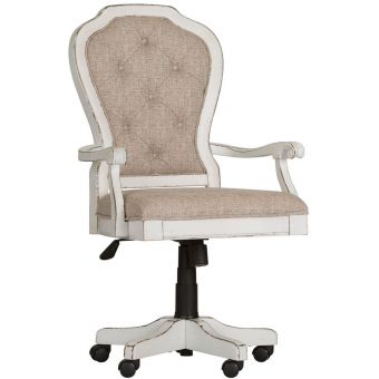 Liberty Furniture Magnolia Manor Jr Executive Desk Chair in Antique White