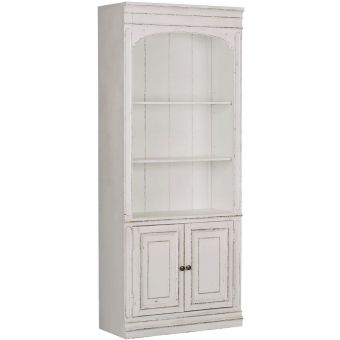 Liberty Furniture Magnolia Manor Bunching Bookcase in Antique White