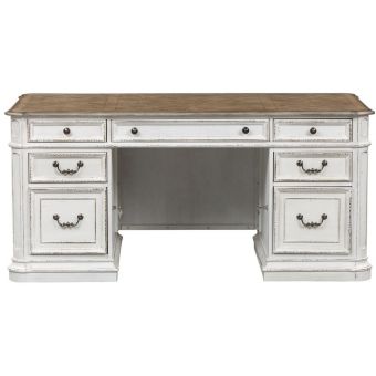 Liberty Furniture Magnolia Manor Jr Executive Desk in Antique White