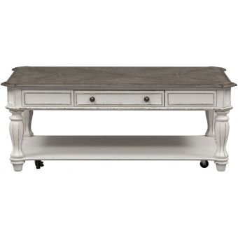 Liberty Furniture Magnolia Manor Rectangular Cocktail Table in Antique White