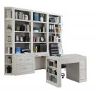 Parker House Catalina 9pc Library Wall with Desk in White